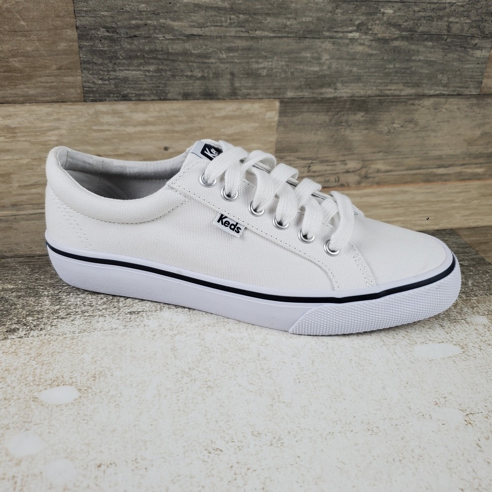 Keds Park Womens Shoes Sz 7 Egret Canvas Comfort Low Top Lace-Up Sneakers
